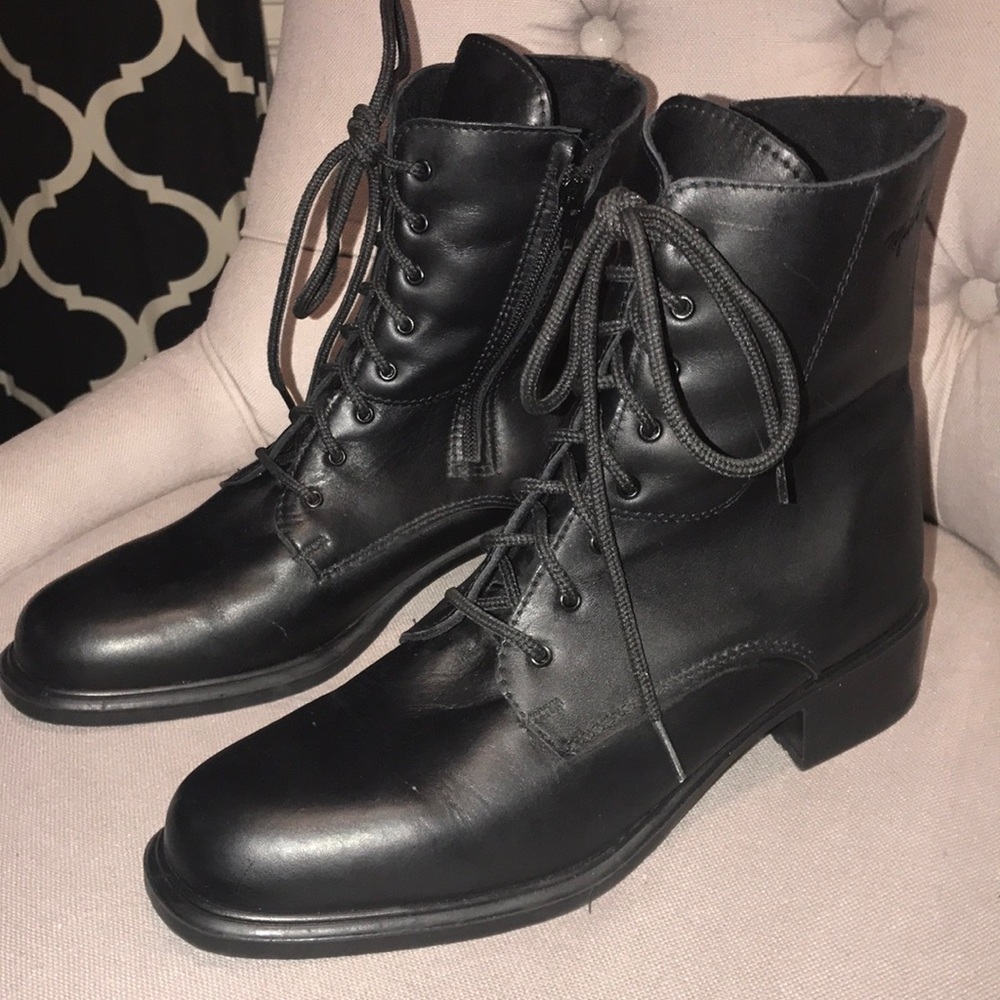 Black Martino Combat Boots Great Condition Size 10